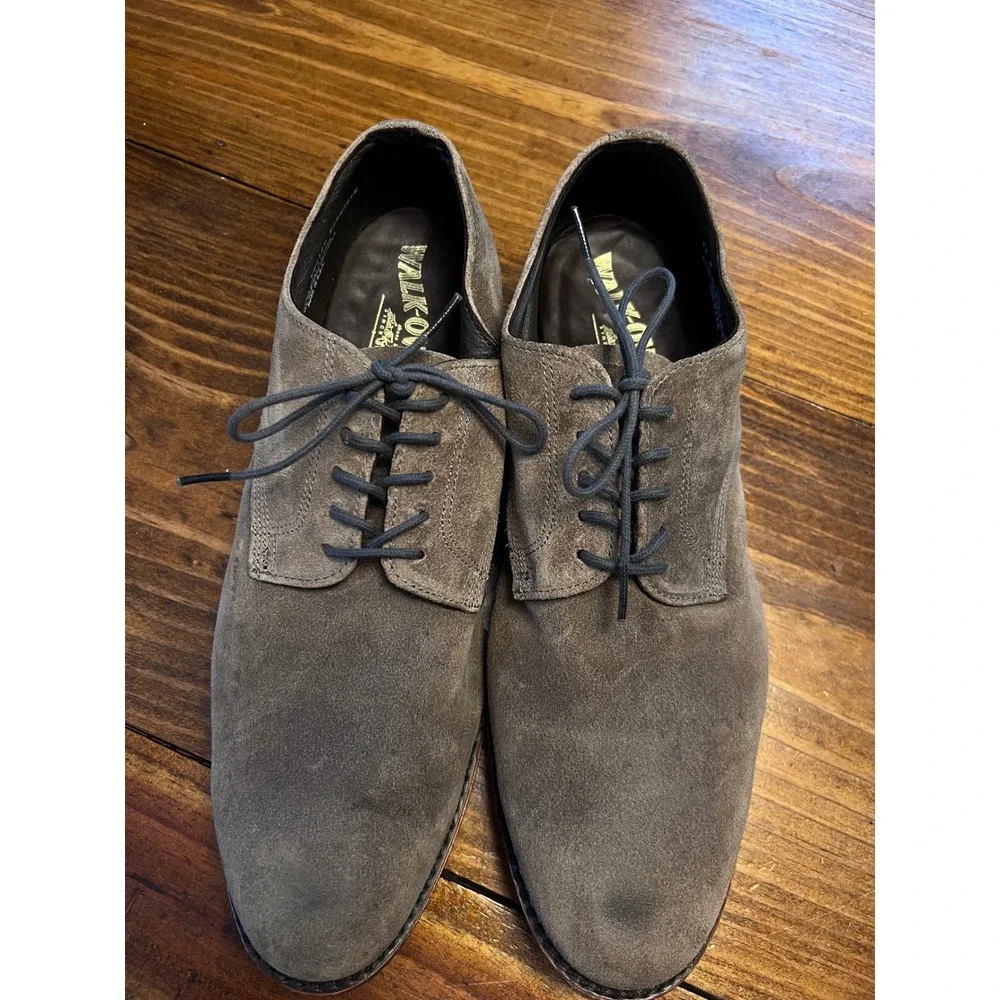 Walk-Over Suede Derby Shoes Men 11 M Taupe Lace Up Made in USA EUC